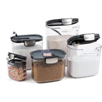 Prokeeper+ Airtight Food Storage Container Set – Clear Plastic Flour And Sugar Canister Set With Magnetic Accessories For Kitchen Organization (Grey, 9-Piece)