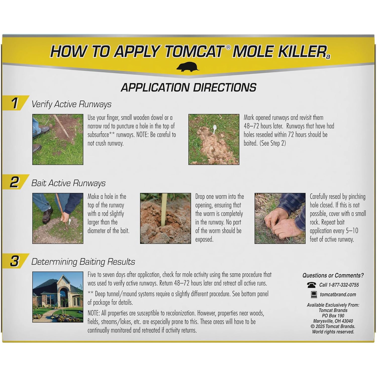 Tomcat Mole Killer(A), 12 Worm Baits | Mimics Natural Food Source, Kills With A Single Feeding, Mole Killer For Lawns And Yards