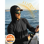 Magcomsen Men'S Hooded Upf 50+ Sun Protection T Shirts Long Sleeve Athletic Fishing Shirts Rash Guards