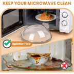 Microwave Splatter Cover for Food, Upgraded Microwave Cover with Water Steamer, Integrated Handle, Plate Covers, Splatter Guard, Cookware Lid, House Essentials for Gift, 10 Inch