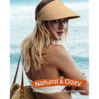 FURTALK Womens Sun Visor Hat Straw Sun Visors for Women Summer Packable Ponytail Beach Hats for Women Travel UPF 80+