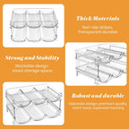 Plastic Stackable Wine Rack For Refrigerator, 2 Tier Large Capacity Water Bottle Organizer For Cabinet, Free-Standing Water Bottle Storage Rack For Fridge, Countertop, Pantry, Freezer, Hold 6 Bottles