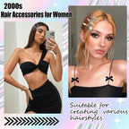 20Pcs Star Hair Clips Y2K Silver Hair Clips 14 Shapes Y2K Hair Accessories Metal Non-Slip Snap Barrettes For Girls 2000S Punk Kawaii Butterfly Charm Hair Clips For Women(Silver B)
