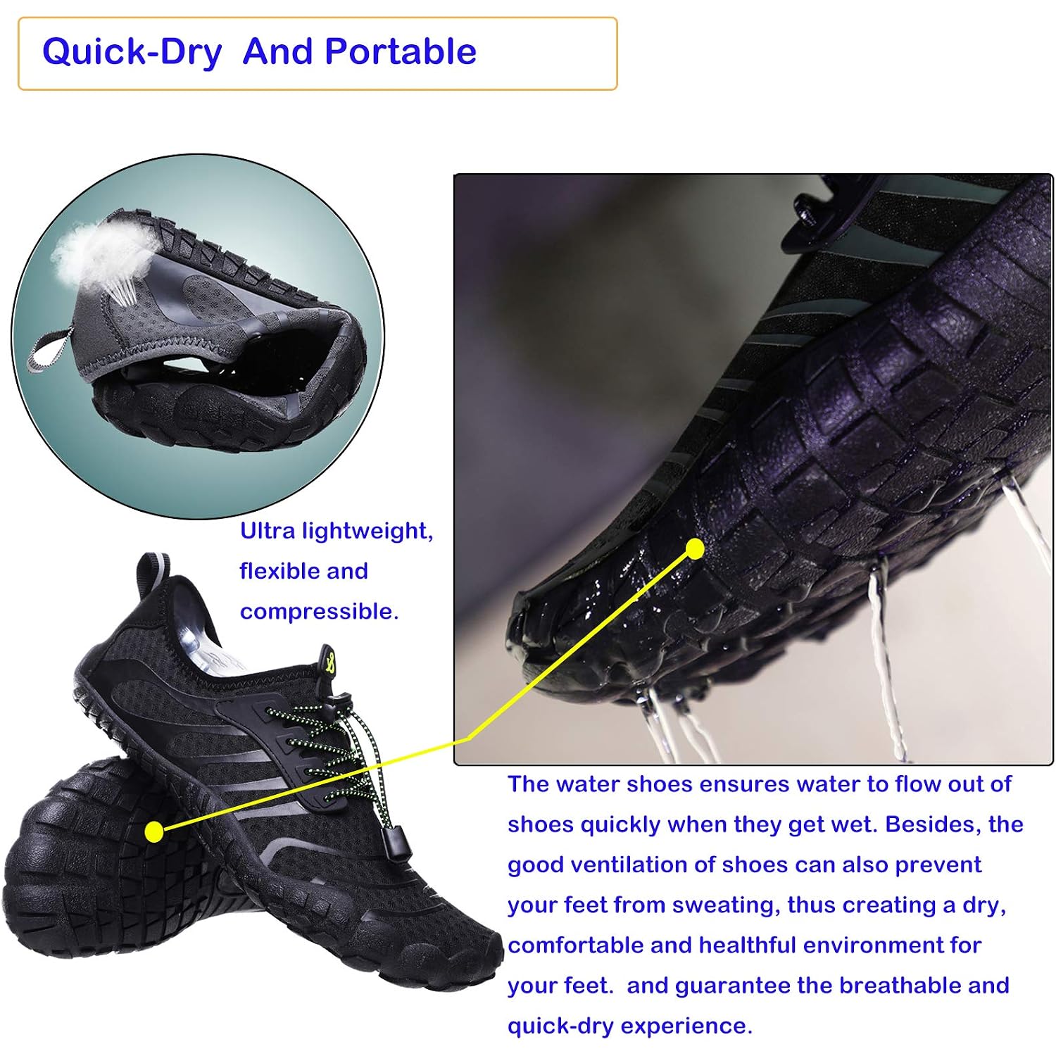 Water Shoes Mens Women Barefoot Shoes Quick Dry Aqua Outdoor Sports For Swim Pool Beach Surf Walk Water Yoga River Lake Hiking Kayaking