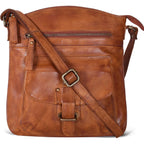 Oak Leathers Leather Crossbody Bag For Women With Adjustable Sling Strap - Medium Size Crossover Shoulder Handbag Purse