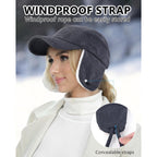 GADIEMKENSD Winter Trapper Hat with Ear Warmer Flaps Corduroy Baseball Cap for Men and Women
