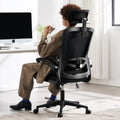 Fizzin Ergonomic Office Chair, 400 Lbs Computer Chairs With Adjustable Lumbar Support, Breathable Mesh Desk Chair Ergonomic With Thickened Cushion, Comfy Home Office Desk Chair (Black)