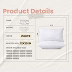 Utopia Bedding 12X20 Pillow Inserts, Set Of 2, White – Indoor Decorative Throw Pillows For Bed, Sofa & Couch – Soft, Supportive & Fluffy Cushion Inserts