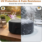 Fire Pit Cover 36"Dia X 24"H,Waterproof Heavy Duty 600D Polyester