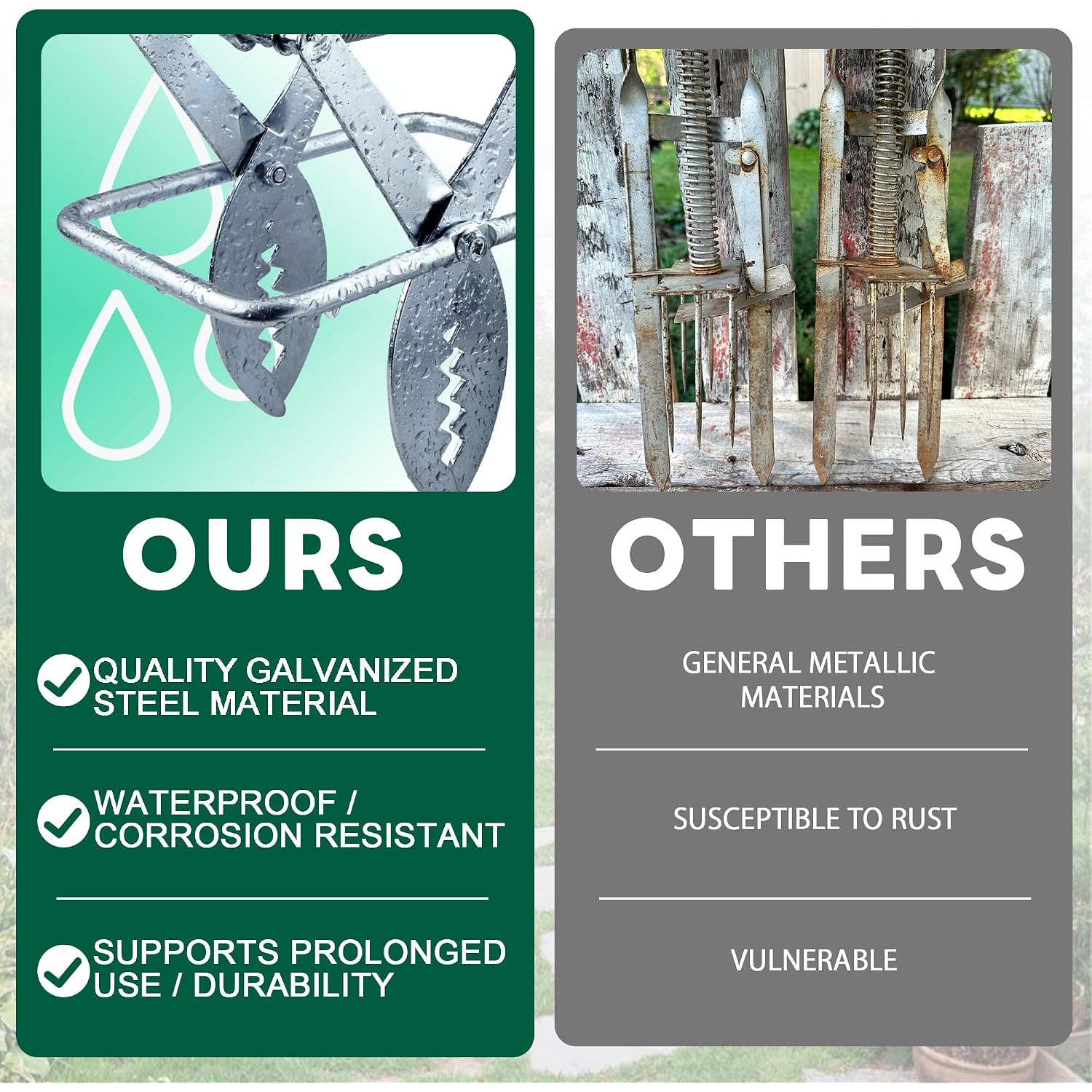 Mole Trap Scissor 2 Pack, Upgraded Mole Traps For Lawns That Kill Best, Galvanized Steel Mole Killer, Step Setup