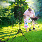 Misters For Outside Patio, Adjustable 5.25Ft Standing Mister With 26.5Ft Water Supply Line, Portable Outdoor Misters For Cooling Patio, Backyard, Garden, Pool & Bbq, Water Play & Tanning