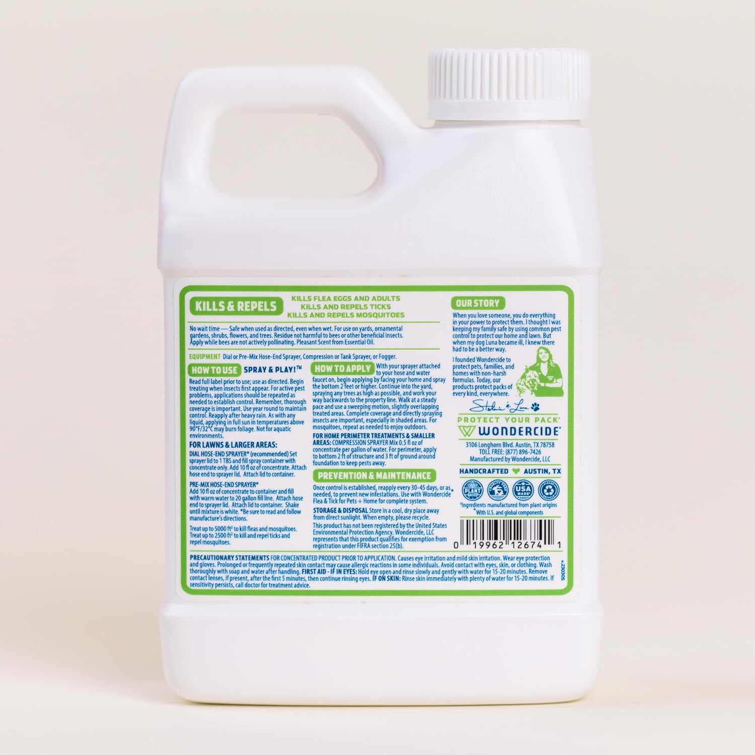 Wondercide - Flea And Tick Spray Concentrate For Yard And Garden - 16 Oz | With Natural Essential Oils – Kill, Control, Prevent, Fleas, Ticks, Mosquitoes And Insects - Safe Around Pets