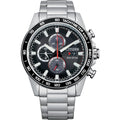 Citizen Men'S Sport Casual Brycen Eco-Drive Chronograph Stainless Steel Watch, 12/24 Hour Time, Date, Tachymeter, 100 Meters Water Resistant, Spherical Mineral Crystal, Weekender
