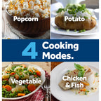 Ge Countertop Microwave Oven,1, 200-Watt Capacity, 2.0 Cubic Ft., 8 Auto Setting Cooking Settings, Child-Lock Technology, Kitchen Essentials For The Countertop, Dorm Room Or Apartment, Stainless Steel