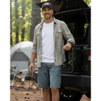 Ny Threads 100% Cotton Stretch Men Casual Cargo Shorts Relaxed Fit