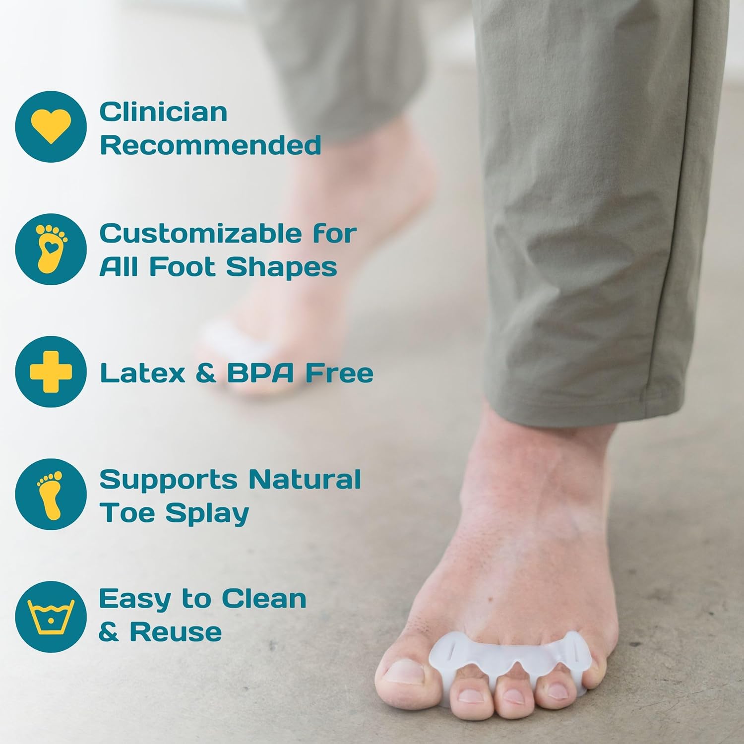Gait Happens Toe Spacers – Realign, Rebalance & Restore Natural Foot Shape & Alignment - For Bunions, Hammer Toes, Plantar Fasciitis, Better Balance (Small)