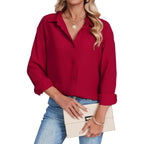 Zeagoo Button Down Shirts For Women Dressy Casual Floral Printed Collared Chiffon Blouse Long Sleeve Business Work Tops