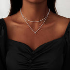 Coshilta Layered Gold Necklaces for Women, 14K Plated Gold Sterling Silver Plated Dainty Pendant Necklace Set with Cubic Zirconia,Stackable Chain Choker,Trendy Personalized Jewelry Gift Non Tarnish