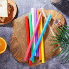 200 Pcs Jumbo Smoothie Straws,Colorful Disposable Plastic Large Wide-Mouthed Milkshake Straw (0.43" Diameter And 8.2" Long) 8 Colors Mixed