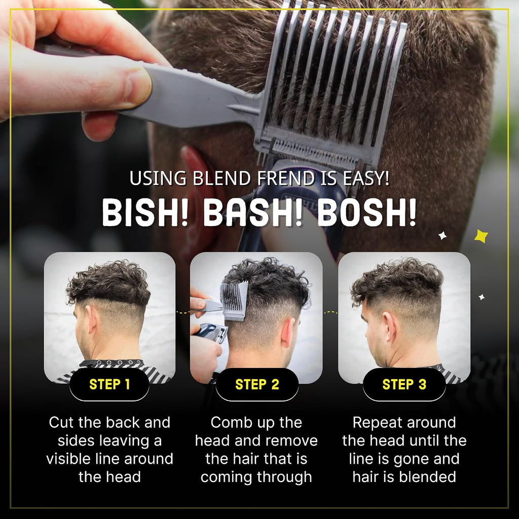 Blend Frend Original – Left Handed Professional Hair Blending Tool (Grade 1 – 3Mm) | Seamless Fade & Taper Guide | Easy Diy Haircuts For Men & Boys | Works With All Clippers