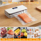 Mini Bag Sealer, Rechargeable Sealer Machine With Led Power Display, 6 Gear Adjustable Portable Bag Sealer Heat Sealer And Cutter, Bag Resealer For Chips Snacks Mylar Plastic Bags