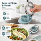 Egg Slicer For Boiled Eggs Strawberry Cutter With Stainless Steel Wire （Green）