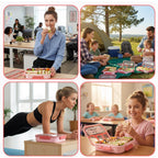 Bento Box For Adults,4 Compartments Lunch Box, Snack Containers Reusable Lunch Containers Drop-Proof, Dishwasher Safe & Made With Bpa-Free Materials, Pink