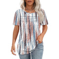 Womens T Shirts Short Sleeve Tops Dressy Casual Blouses Spring Summer Outfits Flowy Pleated Front Scooped Neck