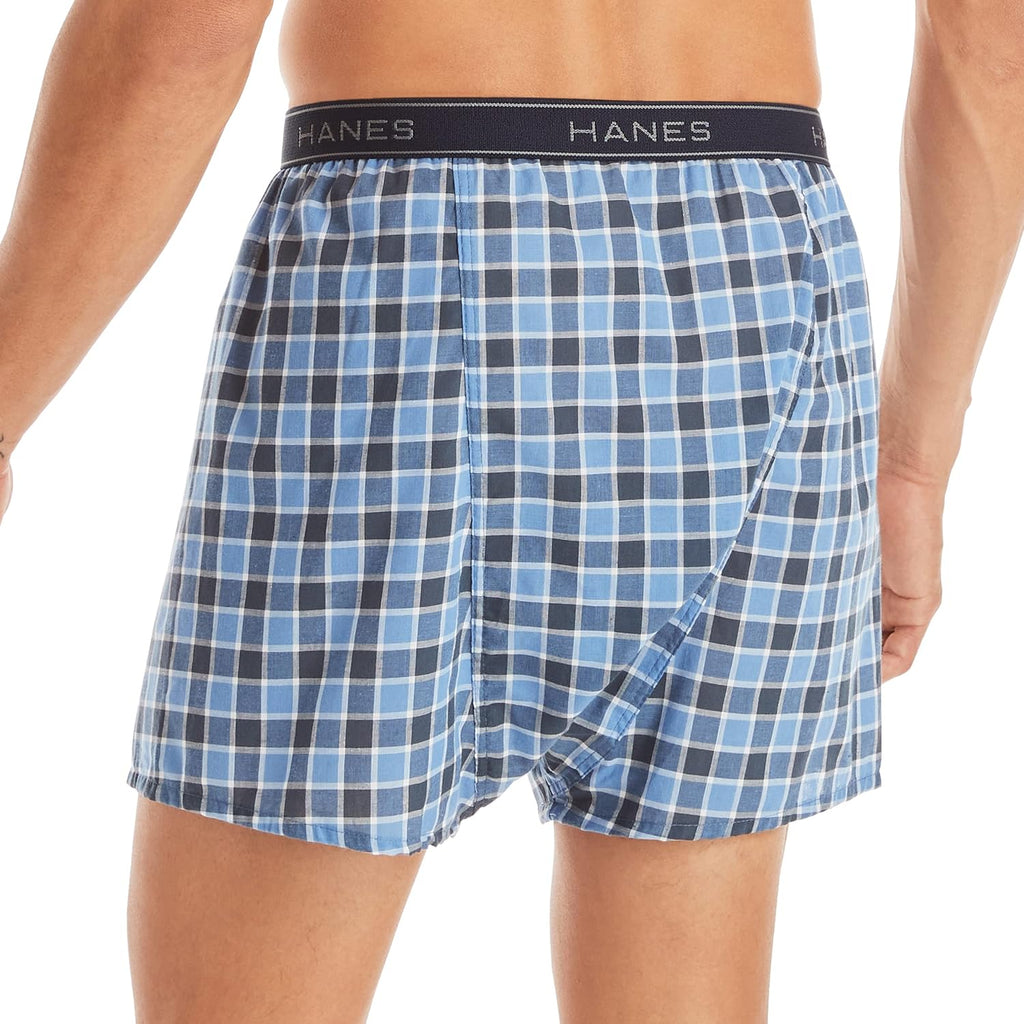 Hanes Men'S Underwear Boxers Pack, Cool & Breathable Cotton Underwear, Moisture-Wicking Boxers For Men