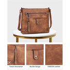 Large Crossbody Purses For Women Crossbody Bag, Designer Leather Cross Body Purses Multi Pocket Shoulder Bag