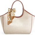 Large Straw Tote With Raffia Weaving, Sand-Resistant Shoulder Beach Bag, For Summer Vacation And Travel