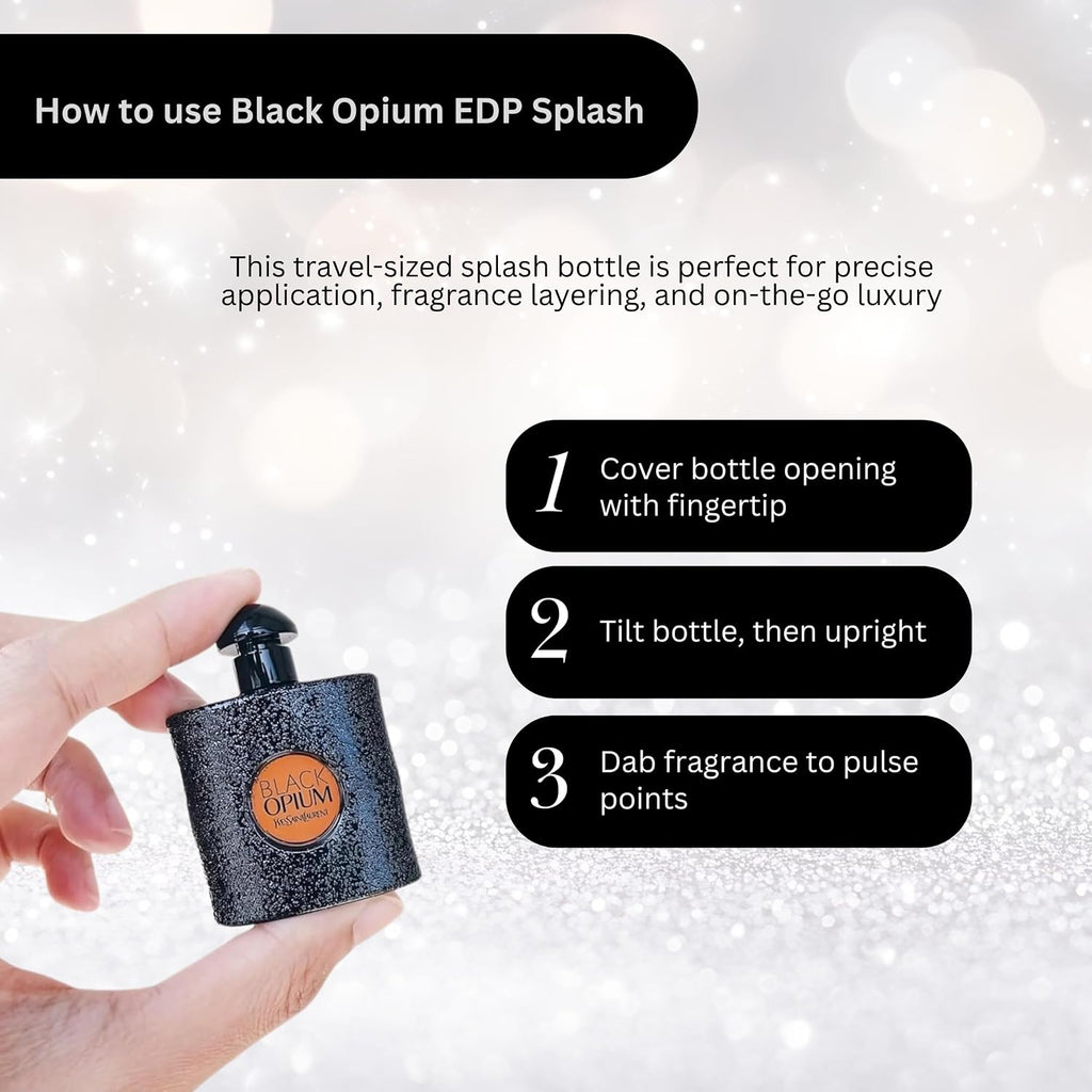 Yves Saint Laurent Black Opium Perfume For Women Mini Edp Splash 0.25 Ounce
