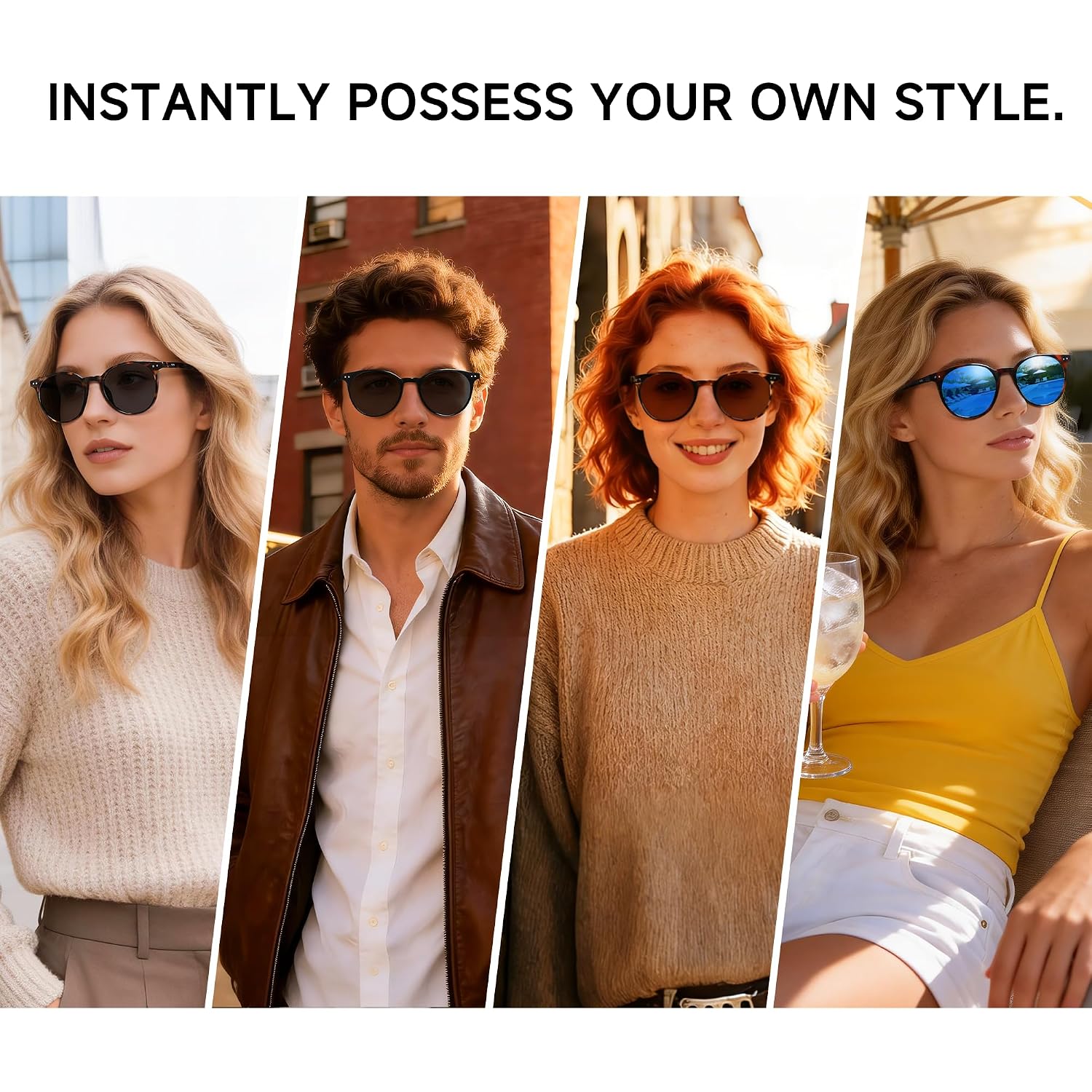 Round Sunglasses for Women Men, Polarized Retro Trendy Sunglasses Vintage Small Frame, UV Protection Lens Fashion Classic Tortoise/Grey
