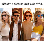 Round Sunglasses for Women Men, Polarized Retro Trendy Sunglasses Vintage Small Frame, UV Protection Lens Fashion Classic Tortoise/Grey