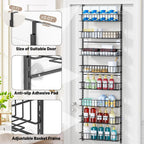 Elegantarray 8-Tier Pantry Door Organizer, Over The Door Pantry Organizer Rack And Storage, Hanging Spice Rack Shelves Door, Home Office Laundry Room Bathroom & Kitchen Organization Essentials Metal