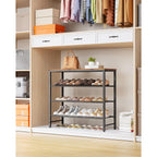 Kitsure Shoe Rack For Closet, Rustic Brown Shoe Organizer With Leveling Feet, Sturdy & Rust-Proof Shoe Storage For Entryway, Bedroom, Living Room, 29.5" X 11.4" X 24.8", Brown