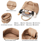 BOYATU Woven Tote Bag for Women: Vegan Leather Purse with 1 Zipper Clutch - Handwoven Tote for Travel Vacation Beach Weekend