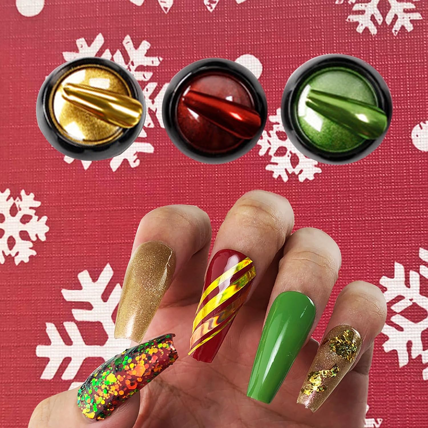 10 Boxes Mirror Nail Art Glitter Powder Holographic Metallic Gold Sliver Dust Sequins UV Gel Nail Chrome Powder for Nails Decoration, Multicolored Gold Chrome Nail Powder