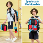 Fimibuke Kids Backpack For School Boys, 3 Pcs Gamer Backpack With Lunch Box | W/ Pencil Case, Gaming Bookbag For Teen Boys Kid Children Student Kindergarten Elementary Middle High School Travel Backpacks
