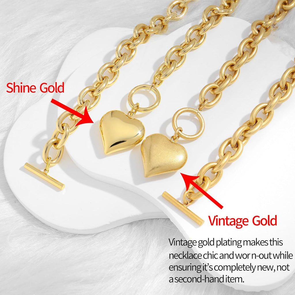 CLASSYZINT Mothers Day Gifts for Women 18K Gold Plated Coin Lion Head Pendant Necklace Chunky Paperclip Choker Necklace For Gifts On Birthday Holidays For Women