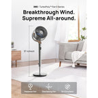 Dreo Fan For Bedroom, 120°+120°Omni-Directional Oscillating Fan, 90Ft, Dc Motor, 20 Db Quiet Standing Pedestal Fans, 8 Speeds, 3 Modes Circulator With Remote, 35-40" Adjustable Height, 8H Timer