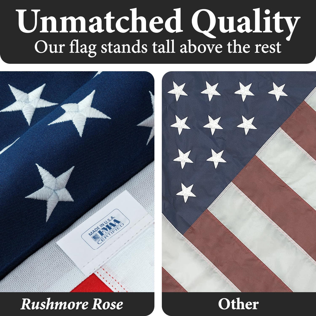 American Flags For Outside 3X5-100% Polyester Made In The Usa -Indestructible Durable Outdoor Heavy Duty Spun Polyester -Us Flags 3X5 Outdoor -American Flag Sewn Stripes And Embroidered Stars - Fmaa Certified