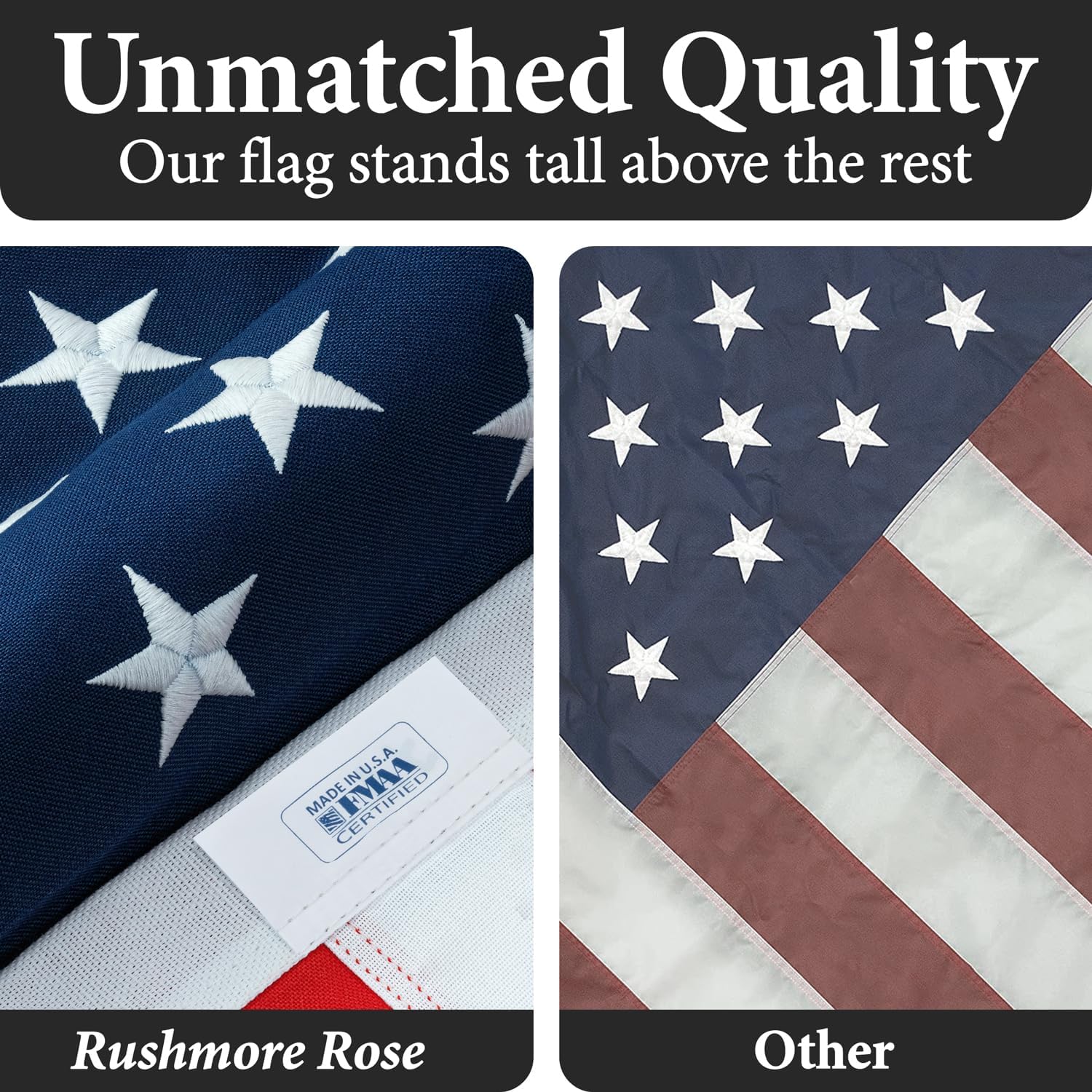 American Flags For Outside 3X5-100% Polyester Made In The Usa -Indestructible Durable Outdoor Heavy Duty Spun Polyester -Us Flags 3X5 Outdoor -American Flag Sewn Stripes And Embroidered Stars - Fmaa Certified