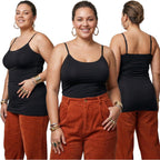 Emmalise Women's Basic Casual Long Camisole Adjustable Strap Cami Layering Top