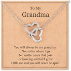 MANVEN Gifts for Grandma Necklace Interlocking Heart Necklace Birthday Gifts for Grandma from Granddaughter