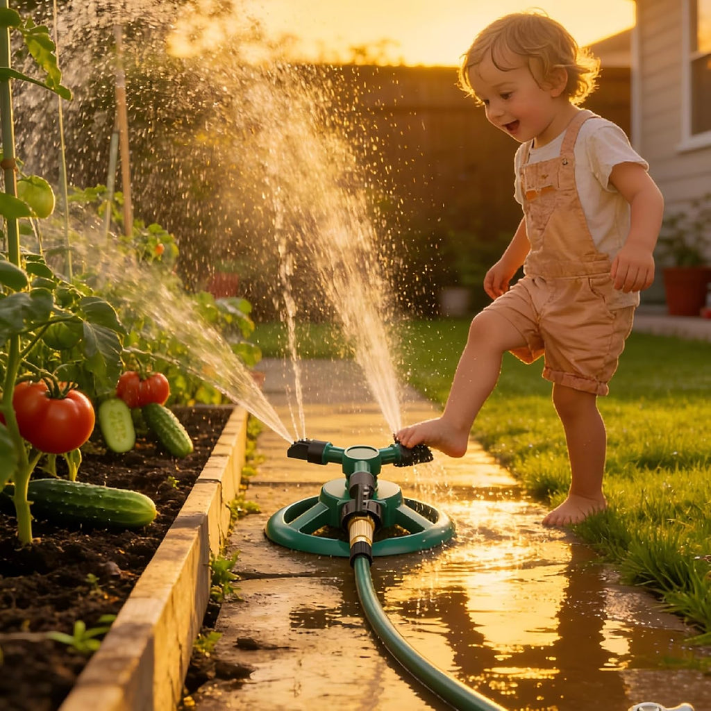 Sprinklers For Yard, Lawn & Garden Sprinkler Automatic 360 Rotating For Large Area Coverage, Grass Water Sprinkler For Kids And Pets Water Fun