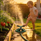 Sprinklers For Yard, Lawn & Garden Sprinkler Automatic 360 Rotating For Large Area Coverage, Grass Water Sprinkler For Kids And Pets Water Fun