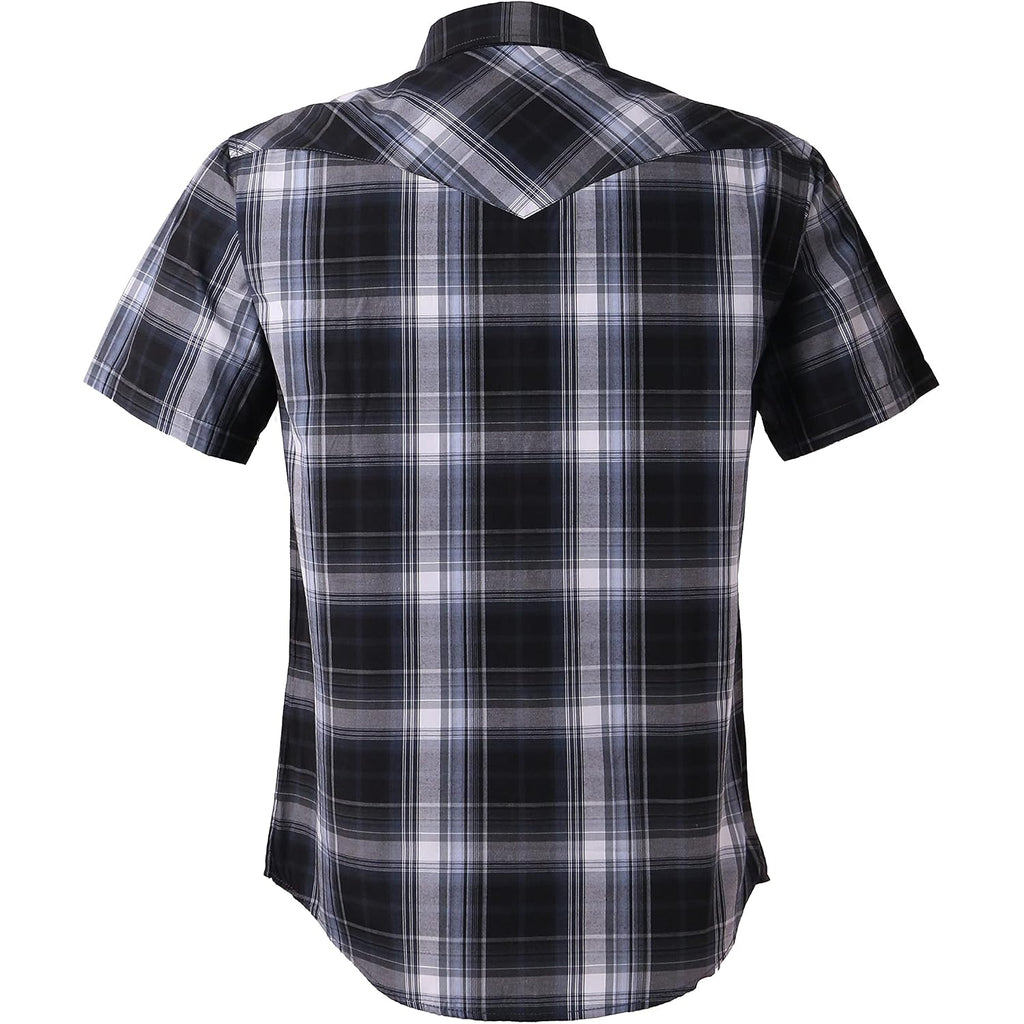 Coevals Club Men'S Western Plaid Pearl Snap Buttons Two Pocket Casual Short Sleeve Shirts