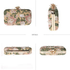 Womens Vintage Floral Embroidery Clutch Evening Handbag Shoulder Bags Purse For Wedding Party Prom
