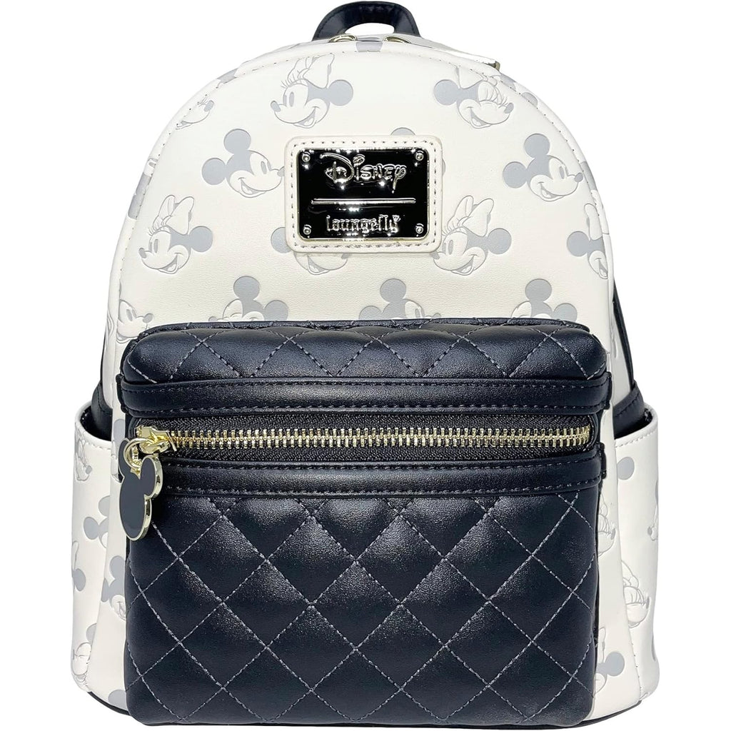 Loungefly Disney Mickey and Minnie Mouse Allover Debossed Womens Double Strap Shoulder Bag Purse